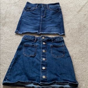 2 jean skirts